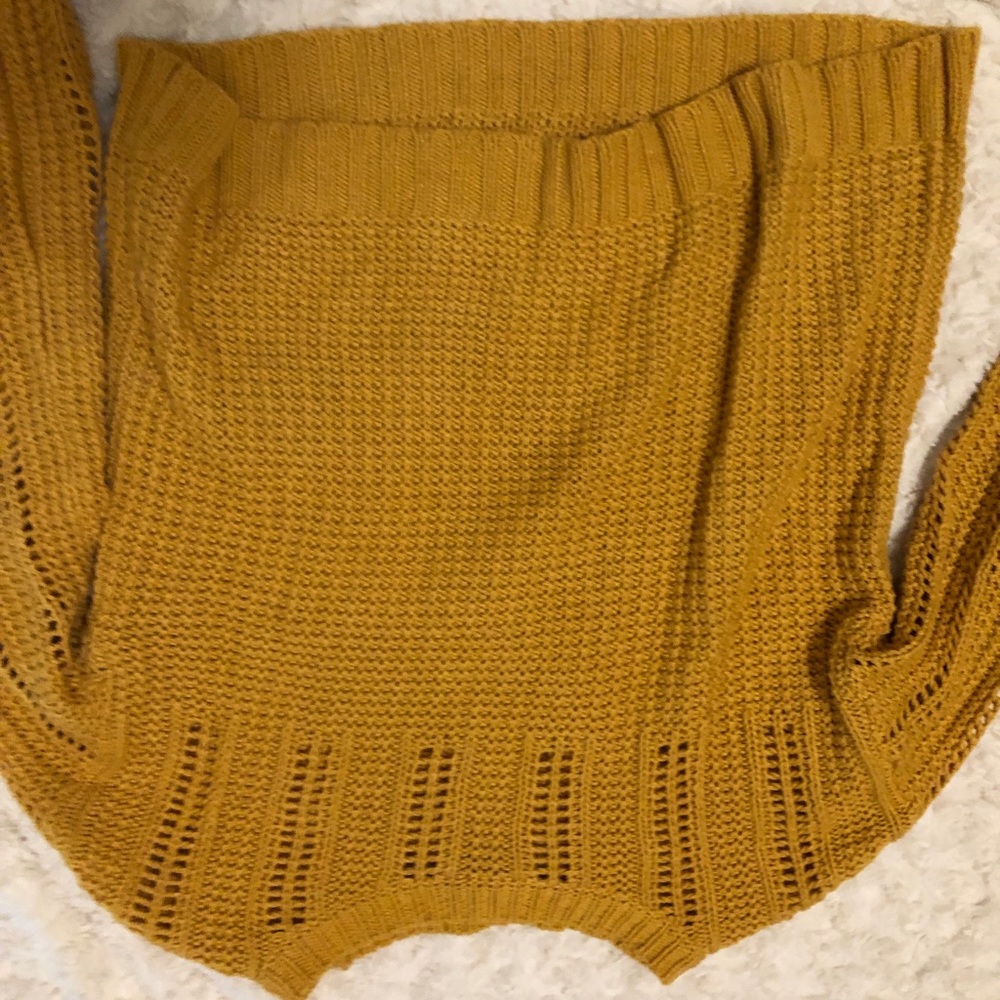 yellow knit sweater